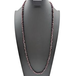 Gorgeous Vintage Tested Rhodolite Garnet Chip Bead Strand 34" Necklace